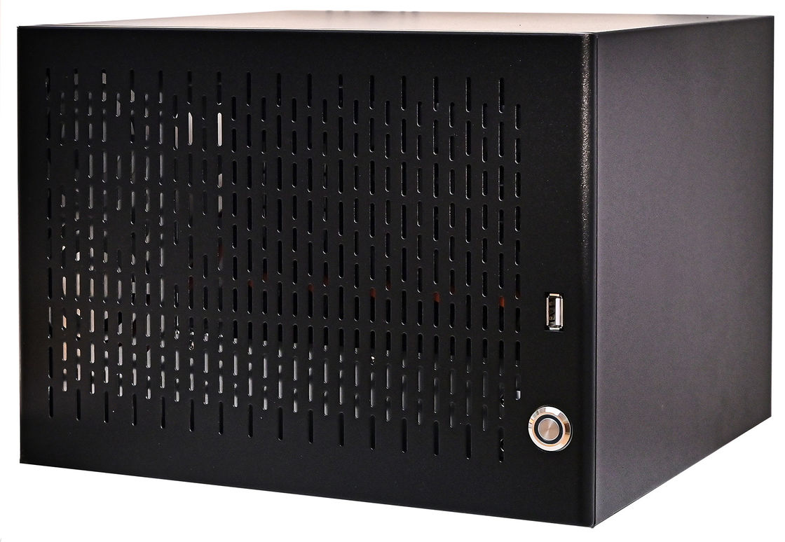 6 Chassis serveur de stockage NAS domestique avec boîtier de panneau en alliage d'aluminium noir
